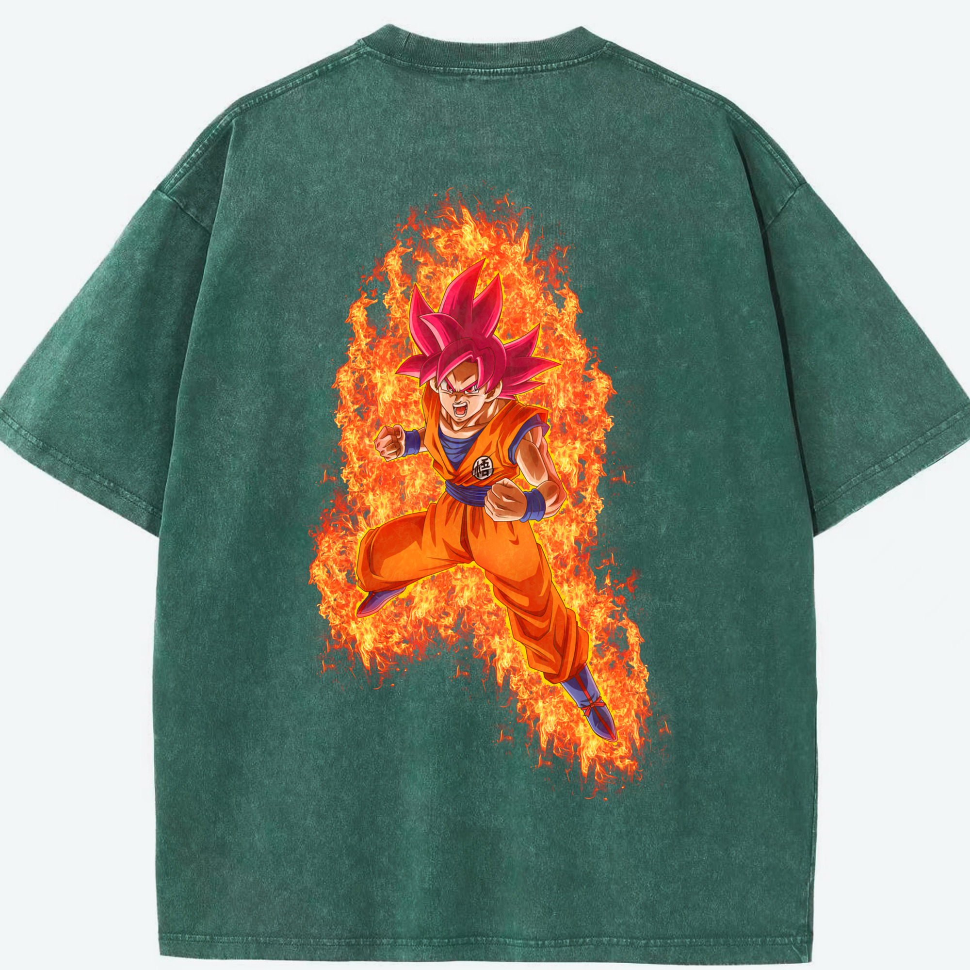 （画像用） ドラゴンボール 孫悟空（そん ごくう）Son Goku カカロット DRAGON BALL Kakarotto 綿100% ヴィンテージ風 半袖Tシャツ（背面プリント）